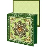 Green Swirl Brooch Note pad, Jeweled Mini Notepad, Punch Studio
