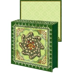 Green Swirl Brooch Note pad, Jeweled Mini Notepad, Punch Studio