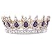 Stuff Crystal Crown Tiaras Prom Party Wedding Bridesmaid Hair Piece with Bobby Pins (Amethyst)