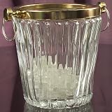 CRYSTAL WITH BRASS BUCKET - CRYSTAL ICE BUCKET WITH BRASS RIM - ice bucket