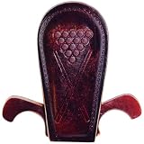 Leather Table Cue Holder for 2 Cues, 8-Ball Design