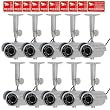 VideoSecu 10 Pack Outdoor Indoor Fake Simulated Imitation Bullet Security Cameras Dummy IR Style Cameras with Free Warning Decals for CCTV Home Surveillance System CNF