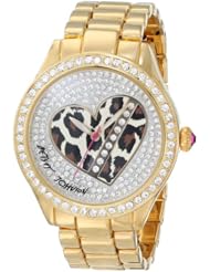 Betsey Johnson Womens BJ00131-20 Leopard Heart Dial Watch