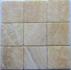 4x4 Honey Onyx Tumbled Mosaic Tiles