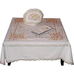 Tablecloth and Napkins with Colorful Kashmir Embroidery