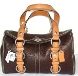 Coach Mahogany Dark Brown Pebbled Leather Satchel Woman's Handbag.
