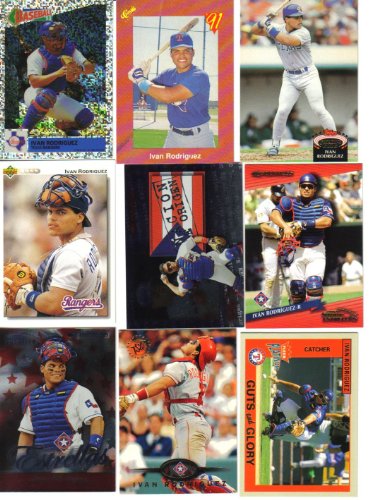 ivan Rodriguez Texas Rangers Baseball Card Lot w/Rookie