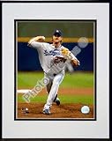 Derek Lowe 2007 Pitching Action Double Matted 8 x 10 Photograph in Black Anodized Aluminum Fram