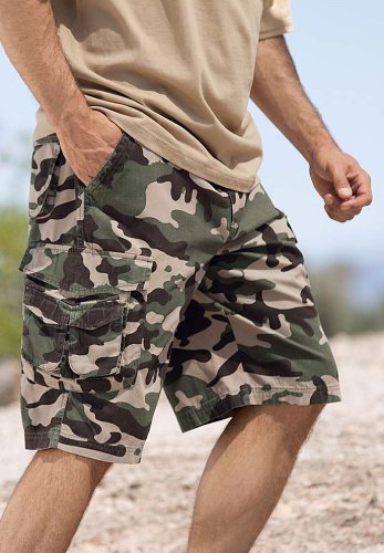 KingSize Big & Tall Boulder Creek Side Elastic Camo Print Shorts