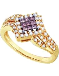 0.50CTW COGNAC DIAMOND LADIES INVISIBLE RING