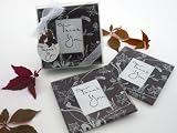 Falling Leaves Leaf Themed Glass Photo Coasters (Set of 2, 25 Pack) - Autumn Themed Wedding and Party Favor Idea
