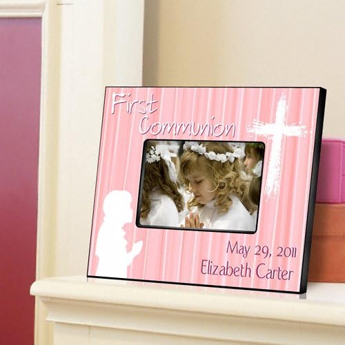 Personalized First Communion Picture Frames - Hear My Prayer - Pink First Communion Picture Frames