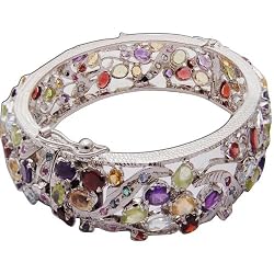 Silver Braclets Multi Gemstone Jewelry Dia 2.25 inches (brclt270a)