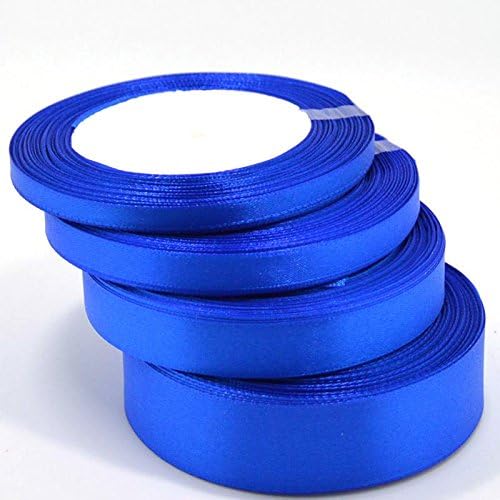 Solid Color Satin Ribbon, 25 Yards Of Satin Ribbon Colors Sold In Roll Craft Wedding, Fabric Ribbon Bow (25 mm, Roly blue)