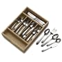 Pfaltzgraff Satin Montclaire 65-Piece Stainless-Steel Flatware Set with Wood Storage Caddy, Service for 12