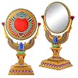 Winged Scarab Mirror - Cold Cast Resin - 12.0" Height