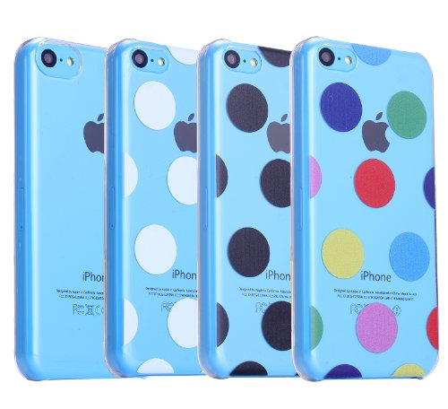 Bargain Bulk Pack of iPhone 5c Cases. Etui Le Bon (tm) case for iPhone 5C. Includes the following iPhone 5c cases. 1 x Clear iPhone 5c case, 1 x Multi colored Polka Dots iPhone 5c case, 1 x Black Polka Dots iPhone 5c case and 1 x White Polka Dots iPhone 5c case