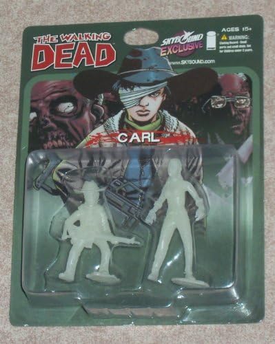 THE WALKING DEAD ~ Carl and Zombie (Glow-in-the-Dark) SDCC Skybound Exclusive Miniature Figure Set ~ 2013 by October Toys