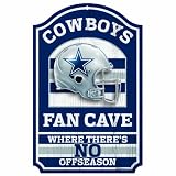 NFL Dallas Cowboys 11-by-17 inch "Fan Cave, No Offseason" Wood Sign