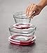 Rubbermaid Easy Find Lids Glass Food Storage Container, 2.5 Cup, Racer Red