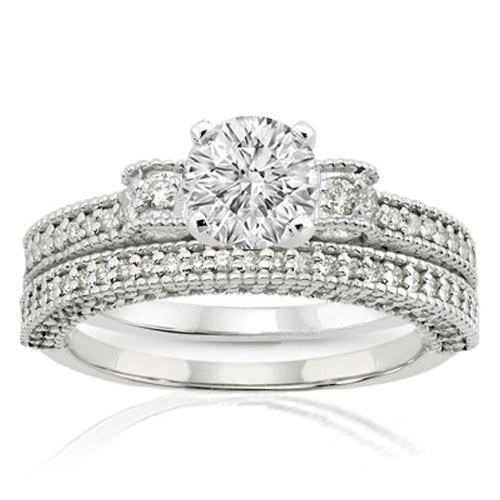 2.50 Ct Round Diamond Wedding Bridal Ring Set 14K SI2-H