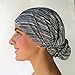 Premium Headscarf Pre-Tied Fitted Women’s Turban Headwear (BLACK GREY TEXTURED) (CITY GIRL) (MEDIUM)