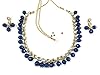Choker Necklace Earring Set Blue Stones Polki Goldtone Womens Kundan Jewelry Sets