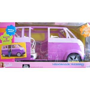 Barbie Volkswagen Microbus Vehicle Van (Purple) w Working Horn and Sliding Door - Seats 6... by Barbie Volkswagen Microbus Vehicle
