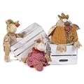 2er-Set Kiste Holzkiste Weinkiste Holz Wein Kiste Weiss - L�nge 36/40cm