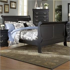 Louis Philippe Bed - Black - King by SHOPZEUS