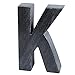 Creative Home Natural Black Stone Marble Letter K, Bookends