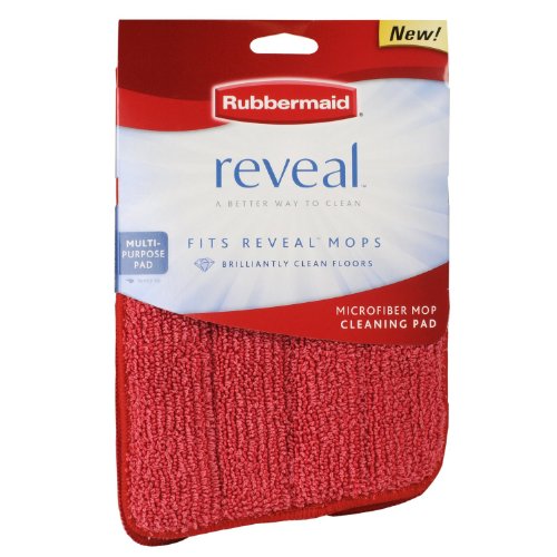 Rubbermaid Reveal Mop Microfiber Cleaning Pad, Red, 6 Pack