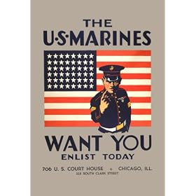 Art Poster, The US Marines Want You - 18.75 x 27.5