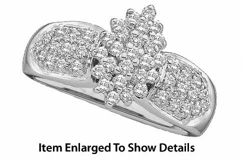 Awesome White Gold 1/2 Ctw. Diamond Cluster Ring ** SPECIAL SALE ** 51 9db42sLL Awesome White Gold 1/2 Ctw. Diamond Cluster Ring ** SPECIAL SALE **