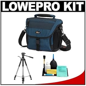 Lowepro Nova 170 AW Shoulder Camera Bag (Ultramarine Blue) + Tripod + Accessory Kit for... by Lowepro