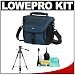 Lowepro Nova 170 AW Shoulder Camera Bag (Ultramarine Blue) + Tripod + Accessory Kit for Canon Rebel XSi, XS, XTi, 40D, Nikon D40, D60, D80, D200, D300, D700, Olympus Evolt E-410, E-420, E-510, E-520, and Sony Alpha A200, A300, A350, A700 Digital SLR Cameras
