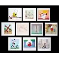 Character greetings card collection. 20 art cards by well known illustrators (2 ea. of 10 designs). Fantastic value! See full product range by entering LUXURY CARD AND GIFT STATIONERY SELECTION in search box.
