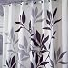 InterDesign Fabric Shower Curtain, Gray Leaves