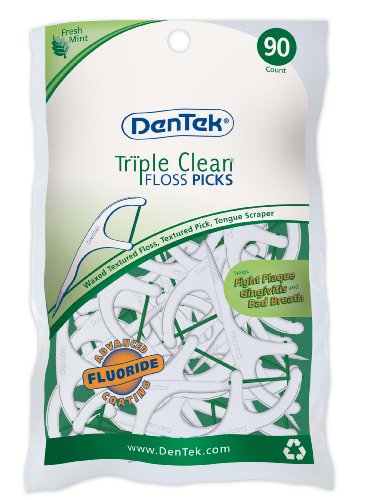 DenTek Triple Clean Floss Picks 90-count,   (Pack of 6)