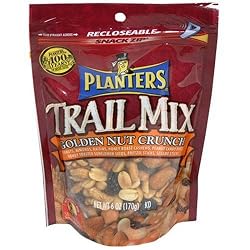 Planters Trail Mix, Golden Nut Crunch, 6-Ounce Pouches (Pack of 12)