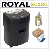 Royal SC-120 12-Sheet Cross-Cut Shredder with Pullout Basket + 10-Gallon 100-Pack Bags + Shredder Oil