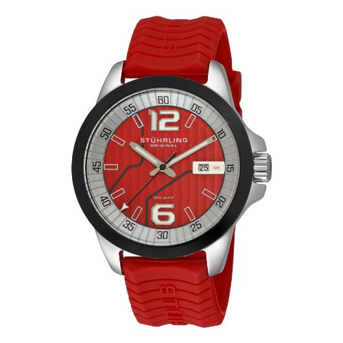 Stuhrling Original Men's 219B.3316H40 Sportsmans Concorso D'Italiano Swiss Quartz Date Red Watch