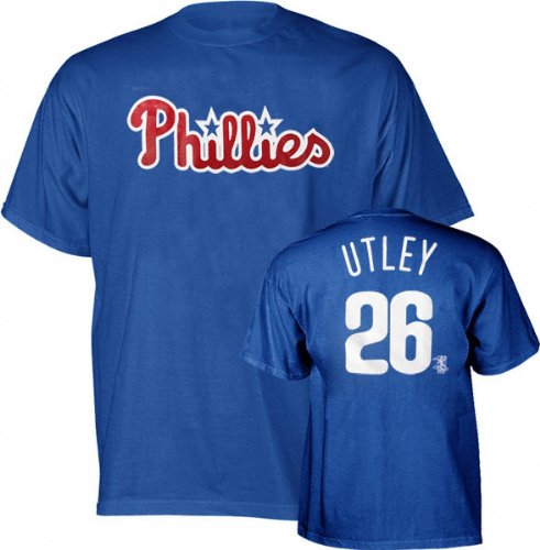 Buy Chase Utley Philadelphia Phillies Name and Number Blue T-Shirt