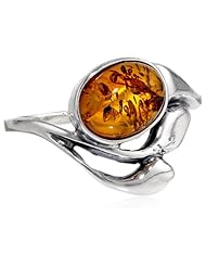 Sterling Silver Honey Amber Small Oval Ring