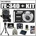 Olympus FE-340 8MP 4X Wide Zoom 2.7 Inch LCD Digital Camera Black + Kit