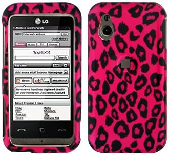 Hot Pink Leopard Snap on Hard Skin Cover Case for Lg Arena Gt950 + Belt Clip