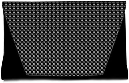 Pu Leather Female Evening Envelope Clutch Handbags Wallets Purse With Skull and Crossbones Print