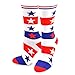 TeeHee Novelty Fashion Americana Crew Socks for Women 4-Pair (Stars and Stripes)