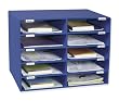 Pacon 70% Recycled Mailbox Storage Unit, 10 Slots, Blue (001309)