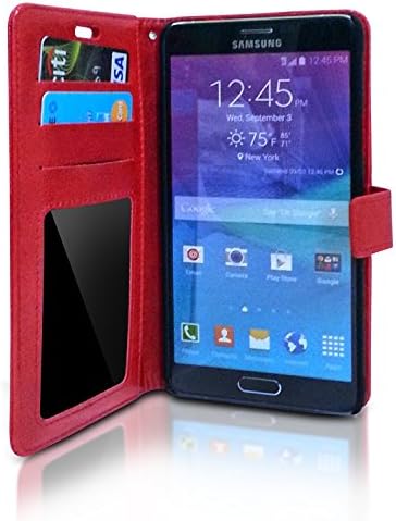Note 4 Wallet Case - Perfect Fit Leather Flip Cover Cases With ID, Stand, Credit Card Holder For Your Samsung Galaxy Phone - Best Accessories For Men, Women, Boys, and Girls - Protect Your Investment